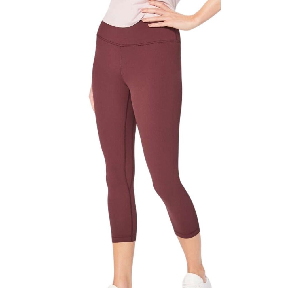 Lululemon Align High Rise Crop Redwood Workout Yoga Pilates Athleisure Leggings